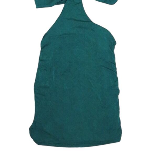 Tiger Mist Halter Mini Dress Open Back Party Stretch Cut Out Sz Medium Green - Picture 5 of 8